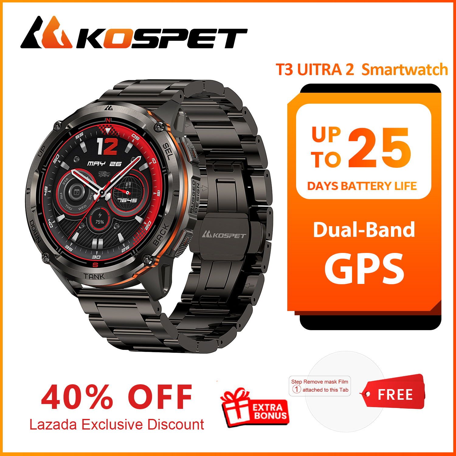 Smartwatch Premium Watches For Men - Nuevo Reloj Inteligente KOSPET TANK T3
