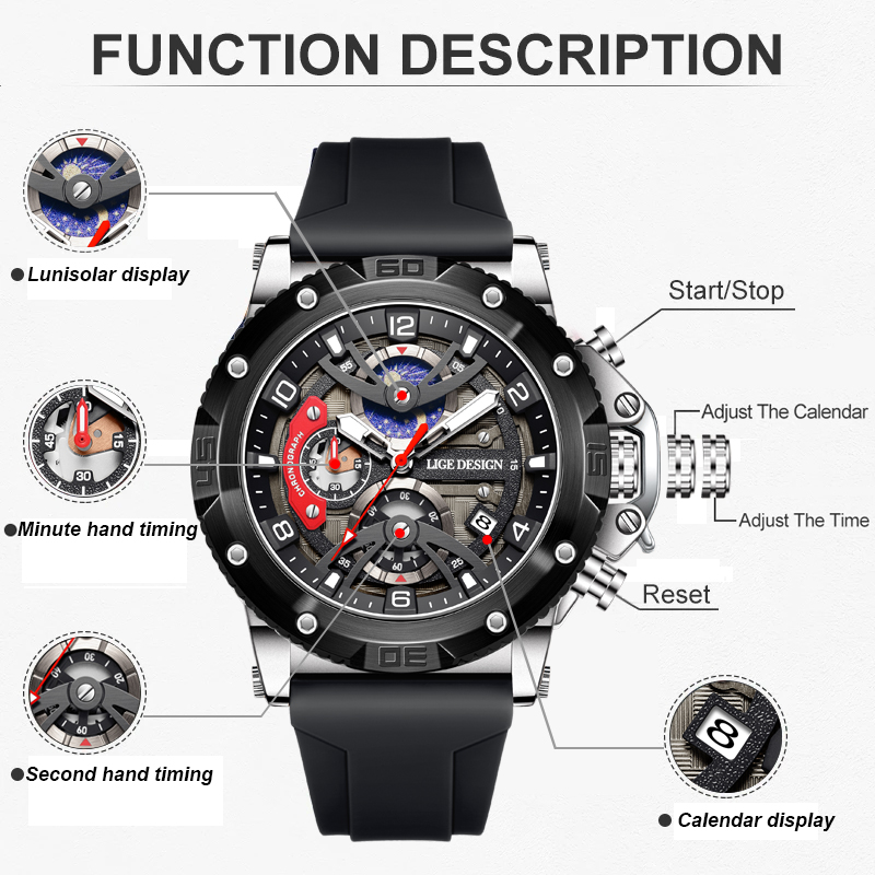 Reloj LIGE de lujo para hombre - Smartwatch Watches Brands For Men reseña y precio