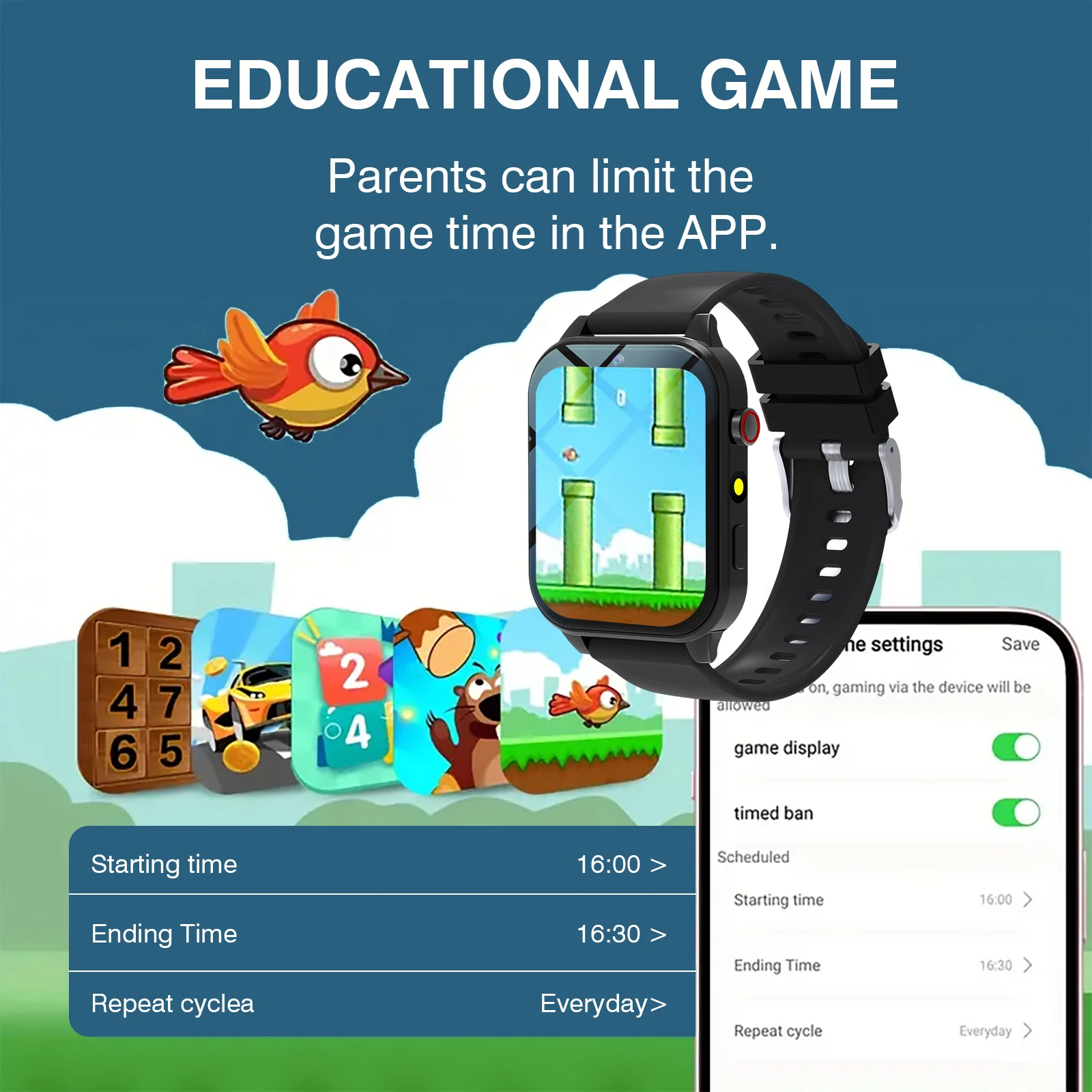 Reloj inteligente para niños,  - Smartwatch Watches For Kid Boy With Alarm reseña y precio
