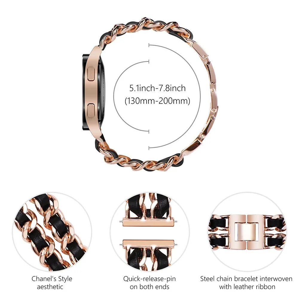 Correas de cuero + Metal para  - Smartwatch Samsung Watches For Women reseña y precio